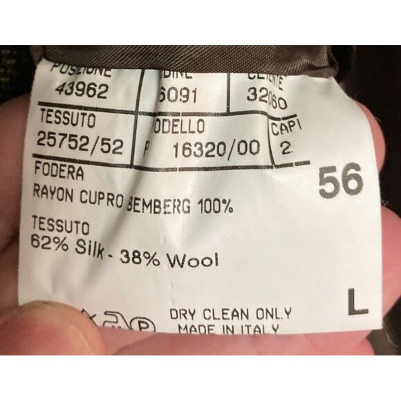 Men's Canali Proposta Blazer Silk Blend Brown Micro Check Size 56L(EU) 46L(US) - Picture 7 of 8